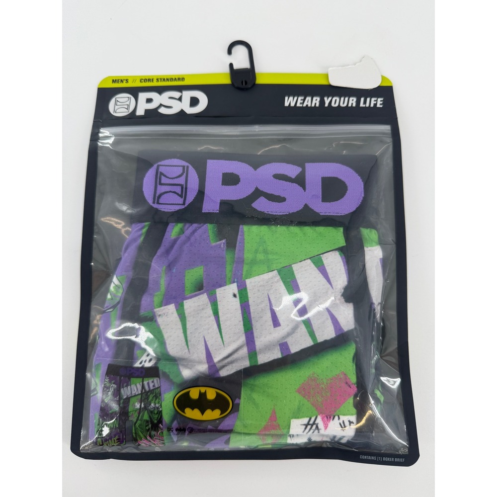 PSD Men's Joker Wanted Batman Boxer Briefs Size Small S NIB Core Standard